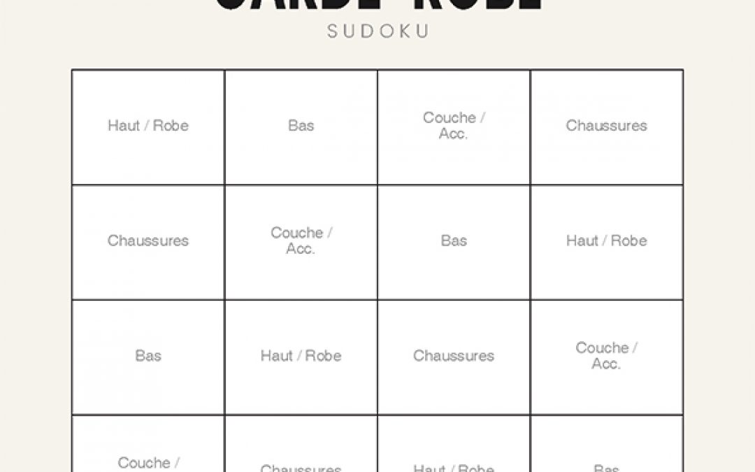 Le Dressing Sudoku : le jeu qui révèle pourquoi vous avez 150 vêtements… et toujours rien à vous mettre